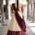 Beautiful South Indian Style Semi-Stitched Half Saree with Blouse and Dupatta for Women
