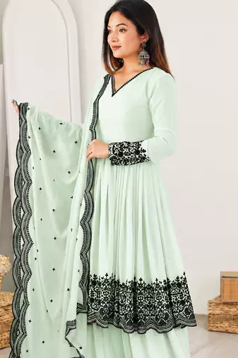 Designer anarkali suit dupatta for women