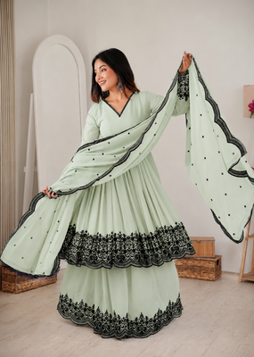Designer anarkali suit dupatta for women 2
