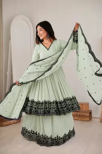 Designer anarkali suit dupatta for women
