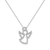 925 Sterling Silver CZ Angel Guardian Pendant Necklace Set for Women