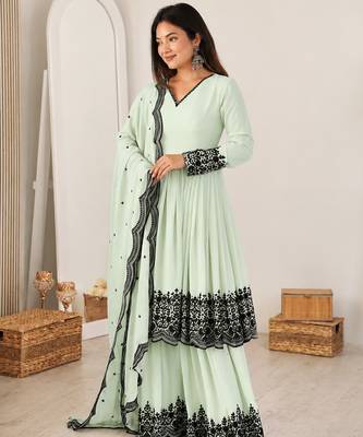 Designer anarkali suit dupatta for women 3