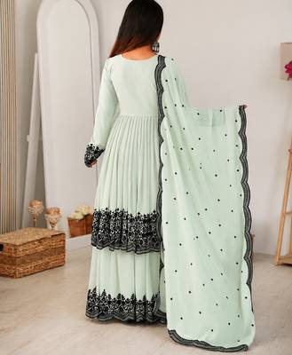 Designer anarkali suit dupatta for women 4