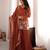Women ethnic embroidered regular kurta with sharara & with dupatta