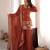 Women ethnic embroidered regular kurta with sharara & with dupatta