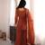 Women ethnic embroidered regular kurta with sharara & with dupatta