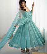 Designer anarkali suit ready to wear kurta pant dupatta for women