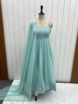 Designer anarkali suit ready to wear kurta pant dupatta for women 3