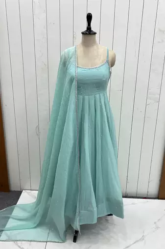 Designer anarkali suit ready to wear kurta pant dupatta for women