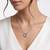 925 Sterling Silver Double Heart Interlocking Pendant Necklace Set for Women