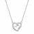 925 Sterling Silver Double Heart Interlocking Pendant Necklace Set for Women