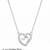 925 Sterling Silver Double Heart Interlocking Pendant Necklace Set for Women