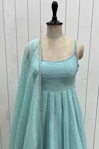 Designer anarkali suit ready to wear kurta pant dupatta for women