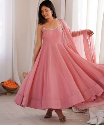 Designer anarkali suit ready to wear kurta pant dupatta for women 2