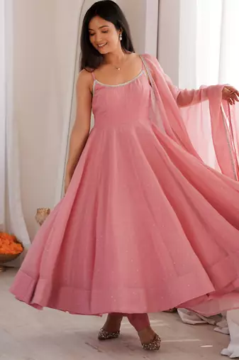 Designer anarkali suit ready to wear kurta pant dupatta for women