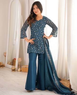 Designer salwar suit ready to wear kurta pant dupatta for women 2