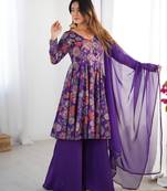 Designer anarkali suit ready to wear kurta pant dupatta for women
