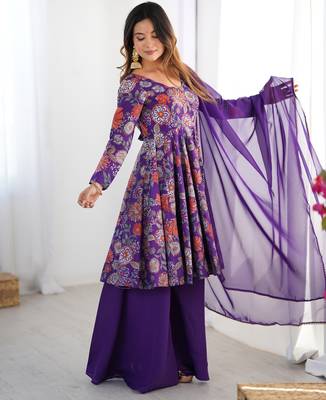 Designer anarkali suit ready to wear kurta pant dupatta for women 4