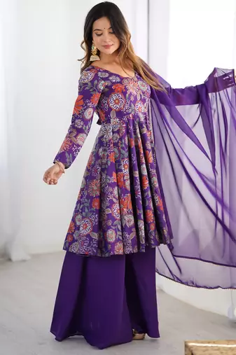 Designer anarkali suit ready to wear kurta pant dupatta for women