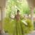 Parrot green faux georgette bandhani print anarkali gown with kutchi patchwork | fully stitched navratri wear