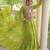 Parrot green faux georgette bandhani print anarkali gown with kutchi patchwork | fully stitched navratri wear