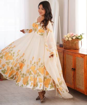 Designer anarkali suit ready to wear kurta pant dupatta for women 3