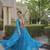 sky blue faux georgette bandhani print anarkali gown with kutchi patchwork | fully stitched navratri wear