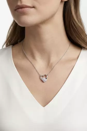 925 Sterling Silver Open Heart Pendant Necklace Set  for Women