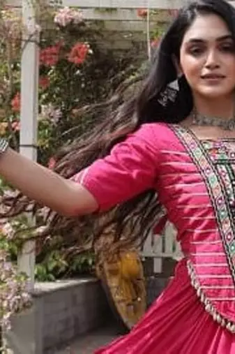 Women's cotton embroidered lehenga choli- - free size