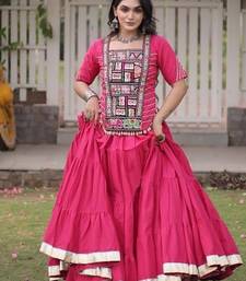 Women's cotton embroidered lehenga choli- - free size