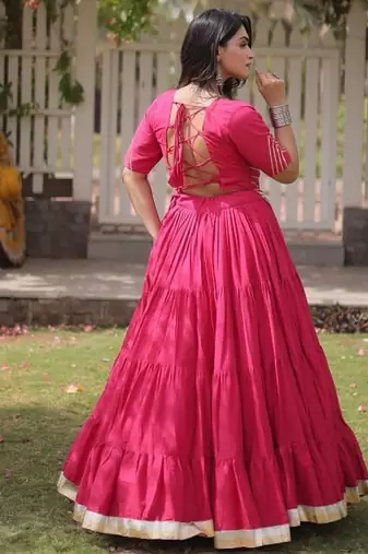 Women's cotton embroidered lehenga choli- - free size