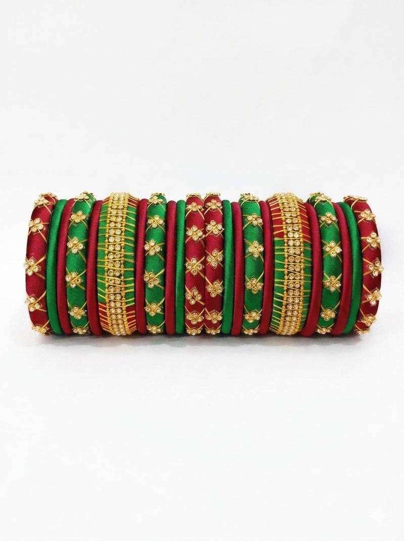 Handmade Silk Thread Bangle Beautiful Multicolour combination for girls and woman partywear