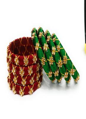 Handmade Silk Thread Bangle Beautiful Multicolour combination for girls and woman partywear 2