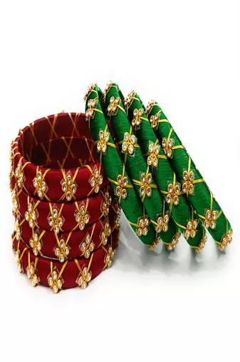 Handmade Silk Thread Bangle Beautiful Multicolour combination for girls and woman partywear