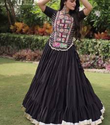 Women's Cora Cotton With Attractive Standard Frill stitching FULLY FLAIR LEHENGA - free size