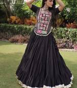 Women's Cora Cotton With Attractive Standard Frill stitching FULLY FLAIR LEHENGA - free size