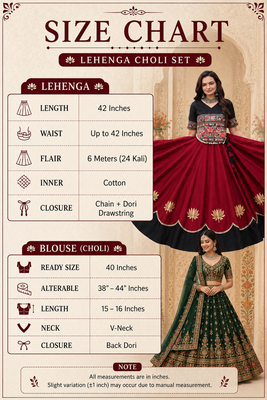 Women's Cora Cotton LEHENGA choli - free size 4