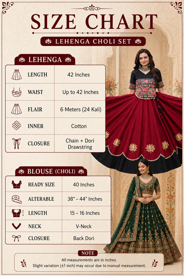 Women's Cora Cotton LEHENGA choli - free size