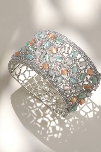 Multicolor diamond cut bracelet