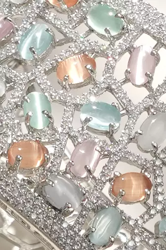 Multicolor diamond cut bracelet