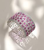 Ruby red stones diamond cut bracelet