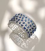 Royal blue stones diamond cut bracelet
