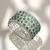 Green stones diamond cut bracelet