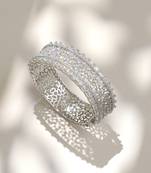 White diamond cut zircon bracelet