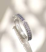 Purple stones diamond cut bracelet