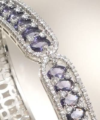 Purple stones diamond cut bracelet 2