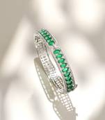 Emerald green stones diamond cut bracelet