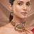 Gold plated mint green stone choker necklace set