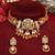 Gold plated mint green stone choker necklace set