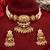 Gold plated multicolor ethnic choker necklace set